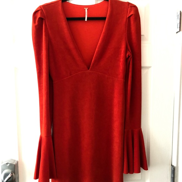 NWOT Free People Talk About It Mini Dress Red - Picture 3 of 4